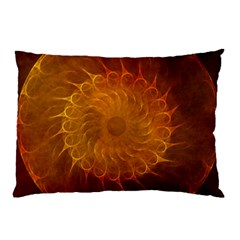 Orange Warm Hues Fractal Chaos Pillow Case by Celenk