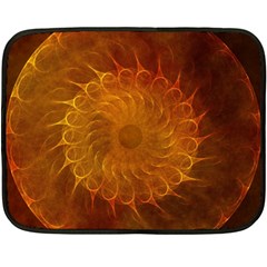 Orange Warm Hues Fractal Chaos Fleece Blanket (mini) by Celenk