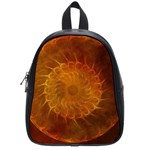 Orange Warm Hues Fractal Chaos School Bag (Small) Front