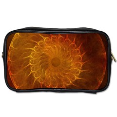 Orange Warm Hues Fractal Chaos Toiletries Bags by Celenk