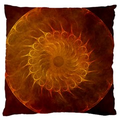 Orange Warm Hues Fractal Chaos Large Cushion Case (two Sides) by Celenk