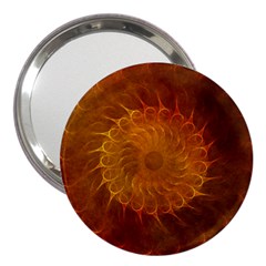 Orange Warm Hues Fractal Chaos 3  Handbag Mirrors by Celenk