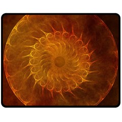 Orange Warm Hues Fractal Chaos Double Sided Fleece Blanket (medium)  by Celenk