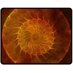 Orange Warm Hues Fractal Chaos Double Sided Fleece Blanket (Medium)  58.8 x47.4  Blanket Front