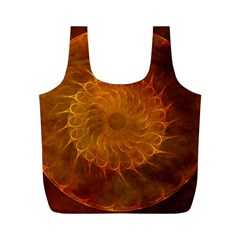 Orange Warm Hues Fractal Chaos Full Print Recycle Bags (m)  by Celenk