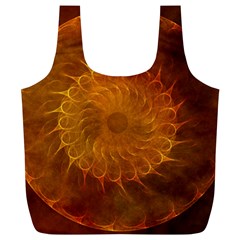 Orange Warm Hues Fractal Chaos Full Print Recycle Bags (l)  by Celenk