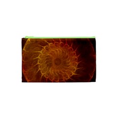 Orange Warm Hues Fractal Chaos Cosmetic Bag (xs) by Celenk