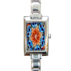 Alchemy Kaleidoscope Pattern Rectangle Italian Charm Watch by Celenk