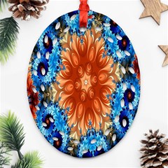 Alchemy Kaleidoscope Pattern Oval Filigree Ornament (two Sides) by Celenk