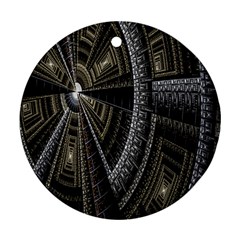 Fractal Circle Circular Geometry Ornament (round) by Celenk