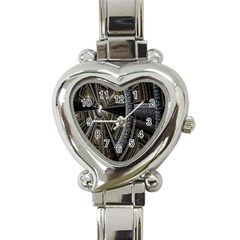 Fractal Circle Circular Geometry Heart Italian Charm Watch by Celenk