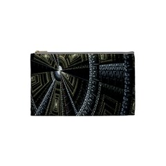 Fractal Circle Circular Geometry Cosmetic Bag (small)  by Celenk