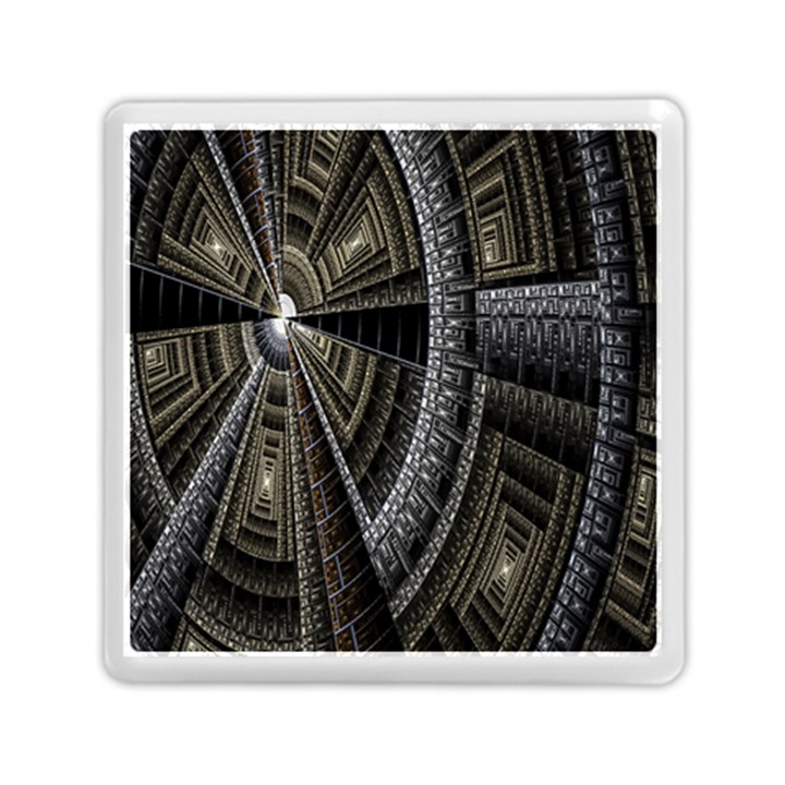 Fractal Circle Circular Geometry Memory Card Reader (Square) 