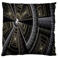 Fractal Circle Circular Geometry Large Cushion Case (one Side) by Celenk