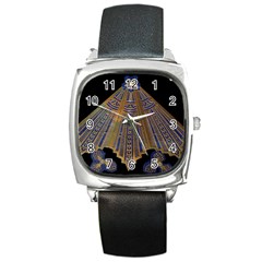 Deco Fan Square Metal Watch by DeneWestUK