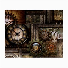 Steampunk, Wonderful Clockwork With Gears Small Glasses Cloth by FantasyWorld7