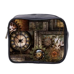 Steampunk, Wonderful Clockwork With Gears Mini Toiletries Bag 2-side by FantasyWorld7