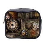 Steampunk, Wonderful Clockwork With Gears Mini Toiletries Bag 2-Side Front