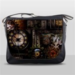 Steampunk, Wonderful Clockwork With Gears Messenger Bags Front