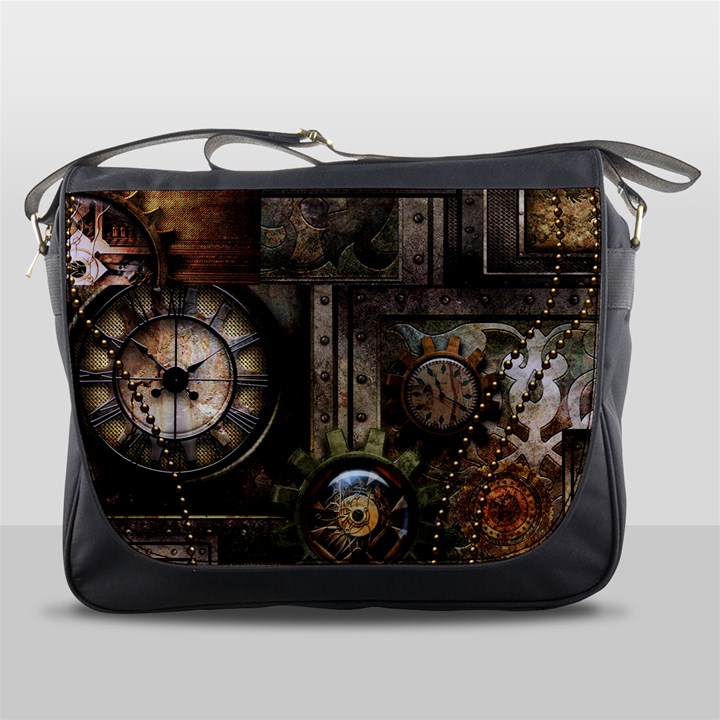 Steampunk, Wonderful Clockwork With Gears Messenger Bags