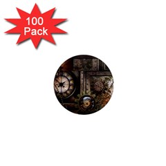 Steampunk, Wonderful Clockwork With Gears 1  Mini Magnets (100 Pack)  by FantasyWorld7