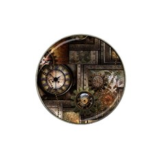 Steampunk, Wonderful Clockwork With Gears Hat Clip Ball Marker by FantasyWorld7