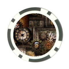 Steampunk, Wonderful Clockwork With Gears Poker Chip Card Guard (10 Pack) by FantasyWorld7