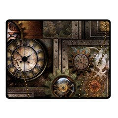 Steampunk, Wonderful Clockwork With Gears Fleece Blanket (small) by FantasyWorld7