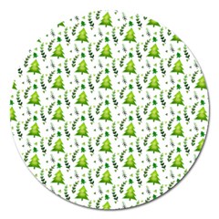 Watercolor Christmas Tree Magnet 5  (round) by patternstudio