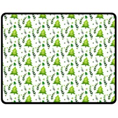 Watercolor Christmas Tree Fleece Blanket (medium)  by patternstudio