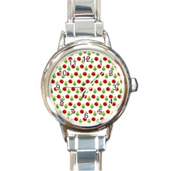 Watercolor Ornaments Round Italian Charm Watch by patternstudio