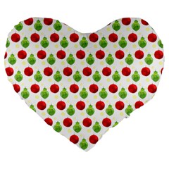 Watercolor Ornaments Large 19  Premium Flano Heart Shape Cushions by patternstudio