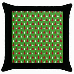 Christmas Tree Throw Pillow Case (black) by patternstudio