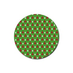 Christmas Tree Rubber Coaster (round)  by patternstudio