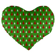 Christmas Tree Large 19  Premium Flano Heart Shape Cushions by patternstudio