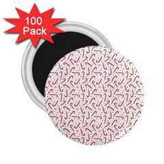 Candy Cane 2 25  Magnets (100 Pack)  by patternstudio