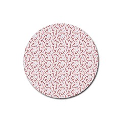 Candy Cane Rubber Coaster (round)  by patternstudio