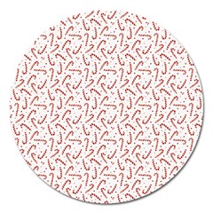 Candy Cane Magnet 5  (round) by patternstudio