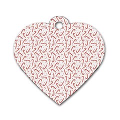 Candy Cane Dog Tag Heart (one Side) by patternstudio