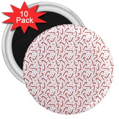 Candy Cane 3  Magnets (10 Pack)  by patternstudio