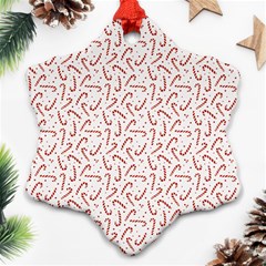 Candy Cane Snowflake Ornament (two Sides) by patternstudio