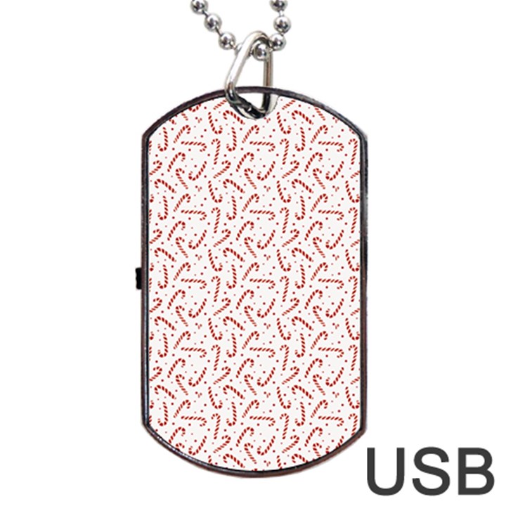 Candy Cane Dog Tag USB Flash (Two Sides)