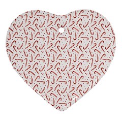 Candy Cane Heart Ornament (two Sides) by patternstudio