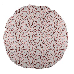 Candy Cane Large 18  Premium Round Cushions by patternstudio