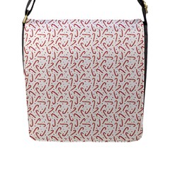 Candy Cane Flap Messenger Bag (l)  by patternstudio