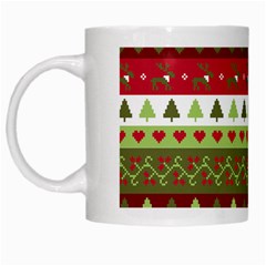 Christmas Spirit Pattern White Mugs