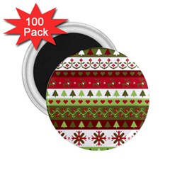 Christmas Spirit Pattern 2 25  Magnets (100 Pack) 