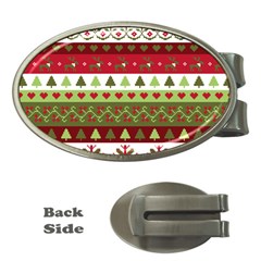 Christmas Spirit Pattern Money Clips (oval)  by patternstudio