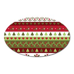 Christmas Spirit Pattern Oval Magnet by patternstudio