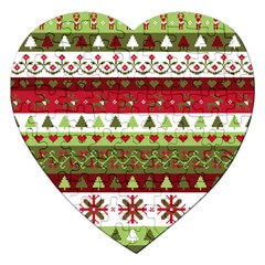 Christmas Spirit Pattern Jigsaw Puzzle (heart) by patternstudio